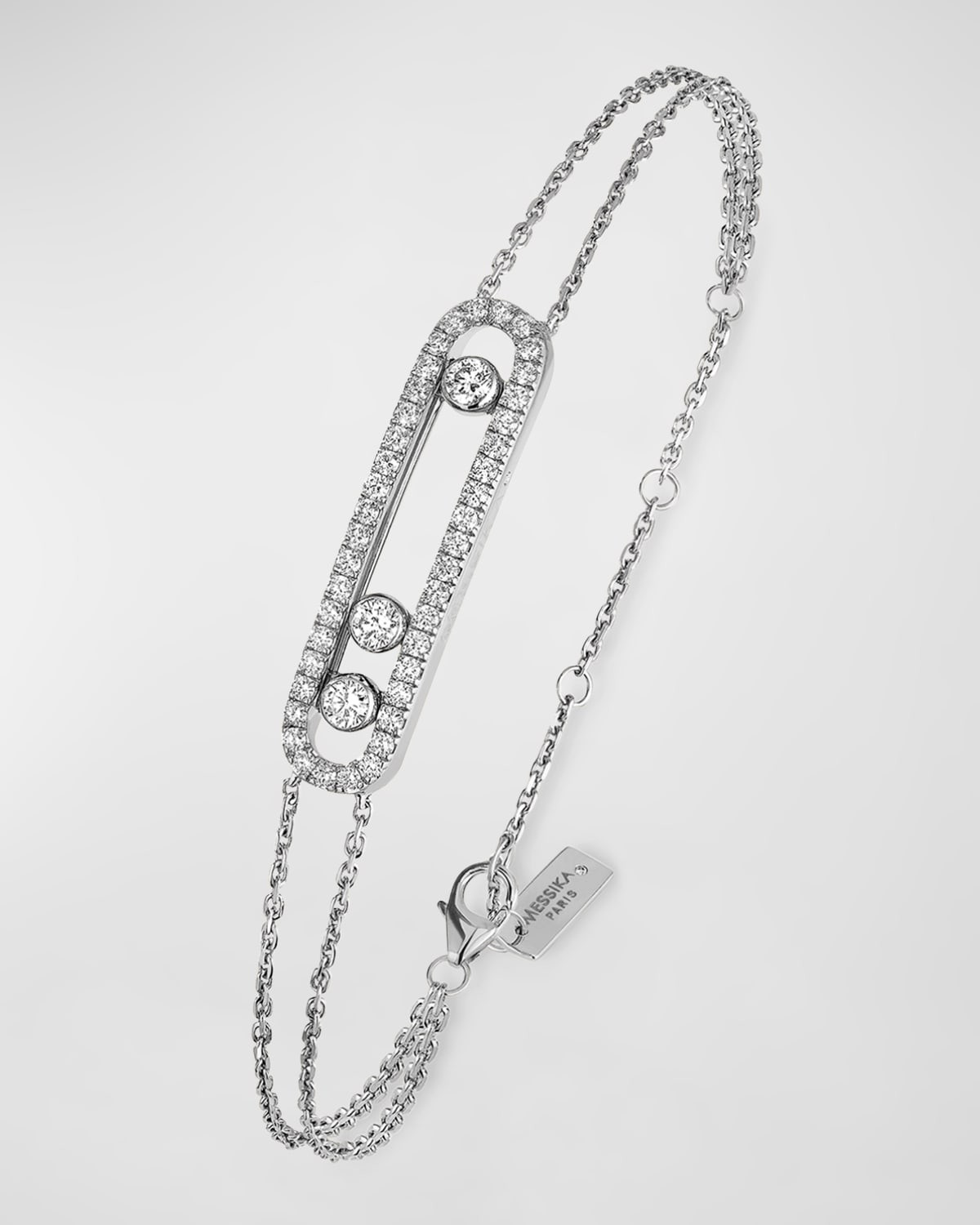 MOVE DIAMOND PAVE BRACELET, WHITE GOLD | Neiman Marcus