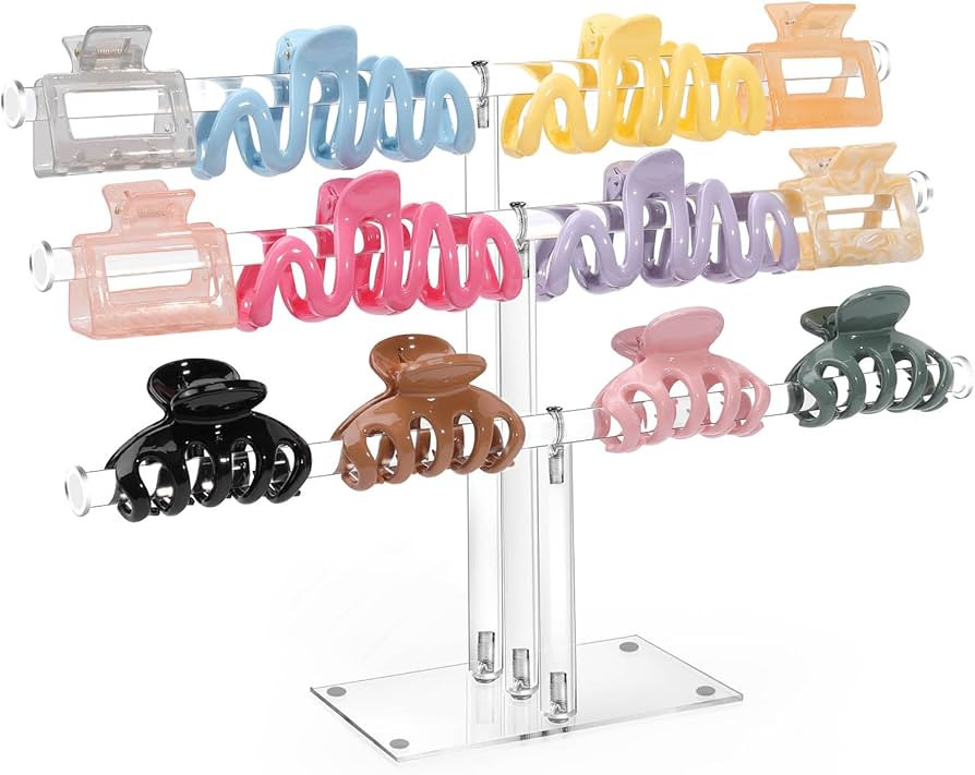 OAOLEER Acrylic Claw Clip Organizer Holder, Hair Clip Organizer Storage, Claw Clip Holder Hair Ti... | Amazon (US)