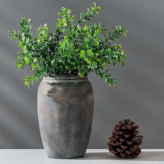 8.2 Inch Ceramic Vase, Terracotta Rustic Vase Home Decor Farmhouse Decorative Vase for Living Roo... | Amazon (US)