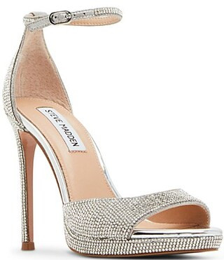 Steve Madden Wiley-R Rhinestone Stiletto Dress Sandals - 9.5 | Dillard's