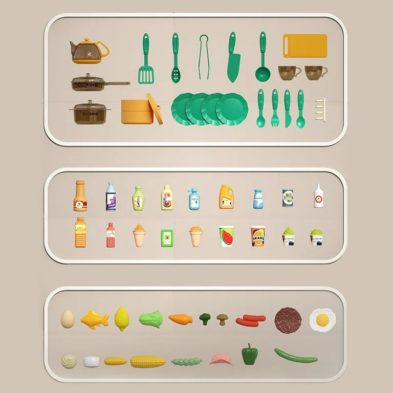 Lookfly 40.6 Inch Play Kitchen Set for Kids, Large Pretend Play Kitchen with Realistic Lights and... | Walmart (US)