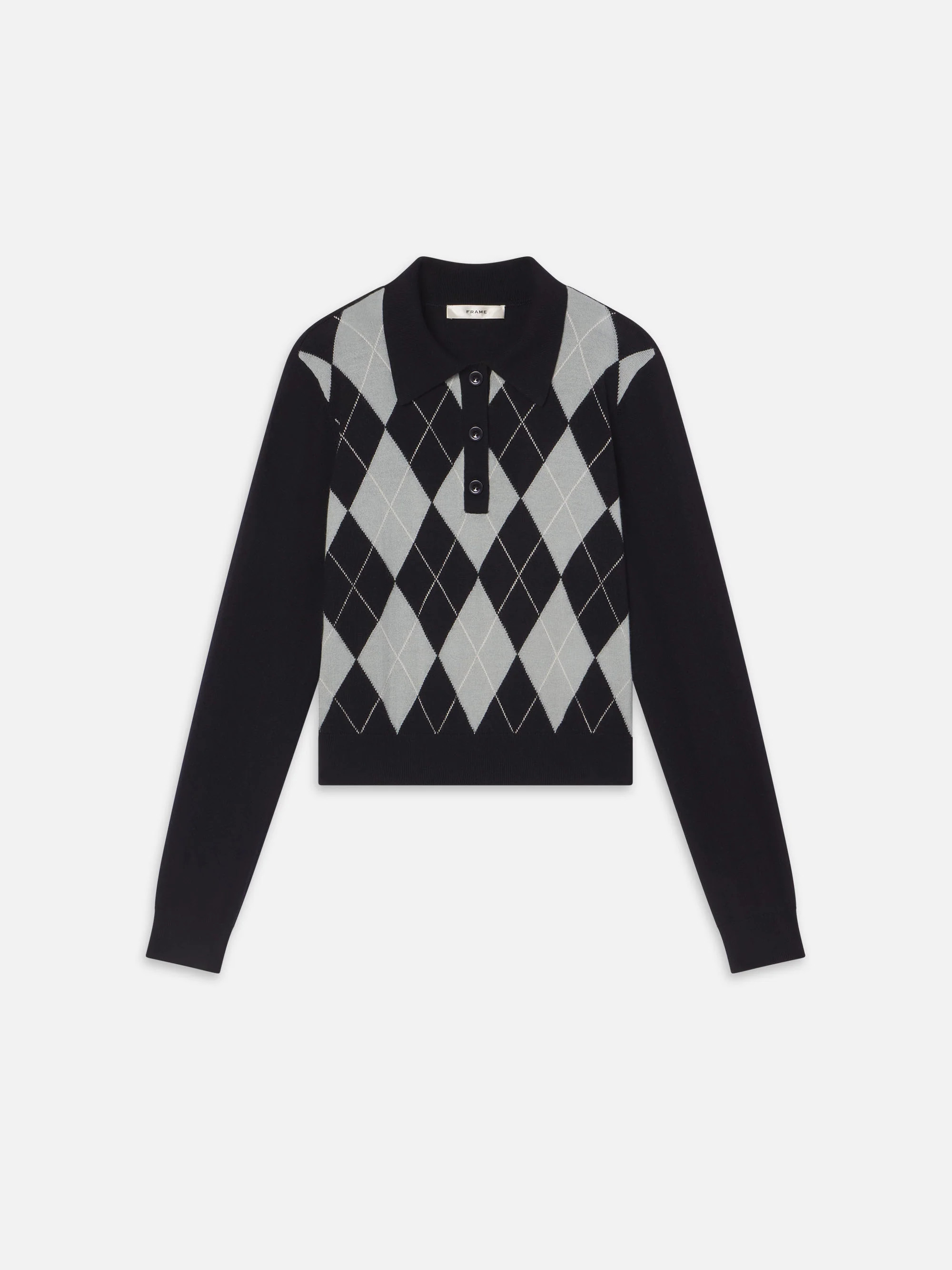 The Argyle Polo -- Grey Multi | Frame Denim