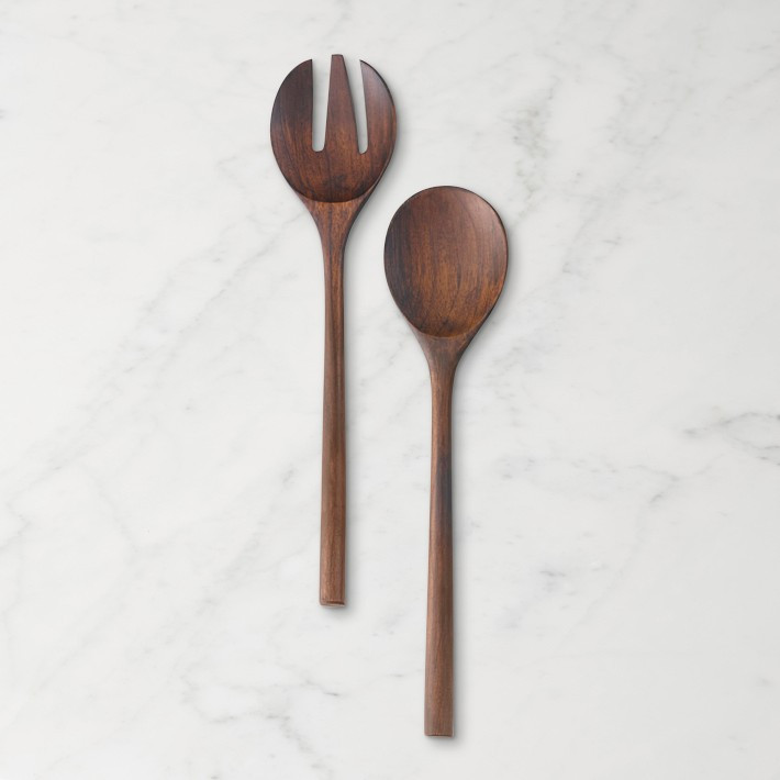Teak Walnut Finish Salad Servers | Williams-Sonoma