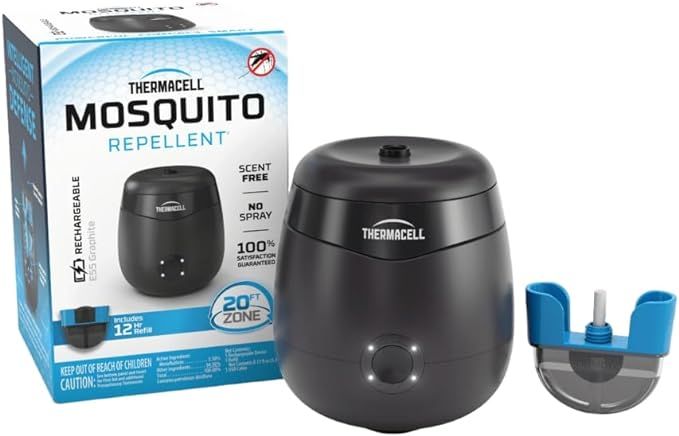 Thermacell Mosquito Repellent E-Series Rechargeable Repeller; Patio Shield 20’ Mosquito Protect... | Amazon (US)