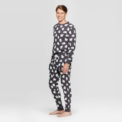 Men's Family Pajamas Ghost Set - Snooze Button Gray | Target