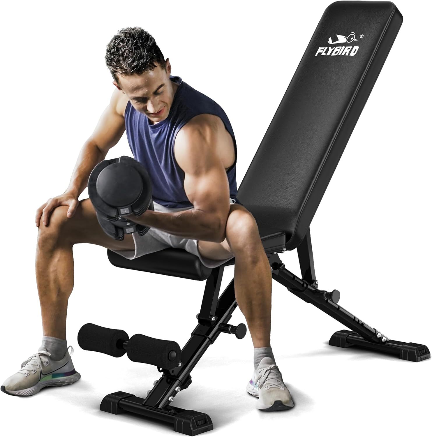 FLYBIRD Weight Bench, Adjustable Strength Training Bench for Full Body Workout with Fast Folding-New Version | Amazon (US)