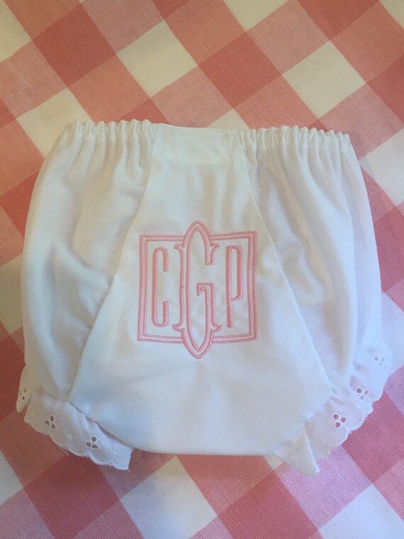 Heirloom Embroidered Monogram Bloomers Diaper Cover Panty - Etsy | Etsy (US)