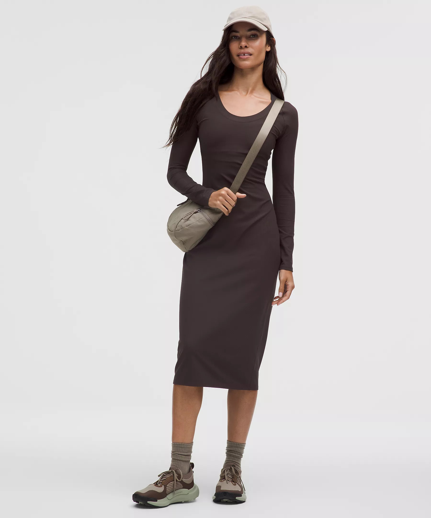 All Aligned Ribbed Long-Sleeve Midi Dress | Lululemon (US)