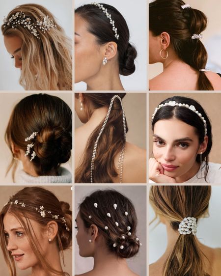 Wedding hair ideas and accessories for the bride for all of the wedding and engagement parties. 

#LTKwedding #LTKparties #LTKSpringSale