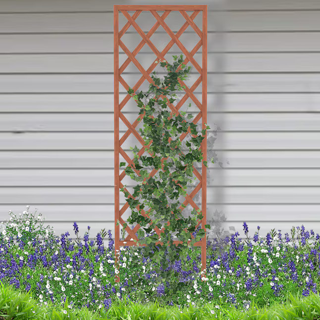 Style Selections 24.02-in W x 72.05-in H Brown wood Garden Trellis For Climbing Plants | Lowe's