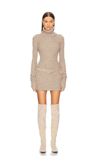 Lauren Mini Knit Dress in Beige | Revolve Clothing (Global)