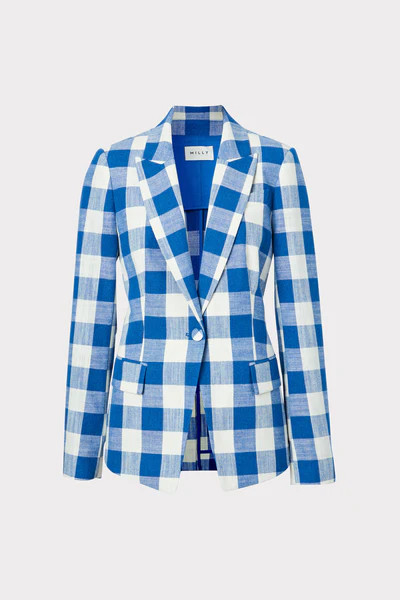 Avery Linen Gingham Blazer | MILLY