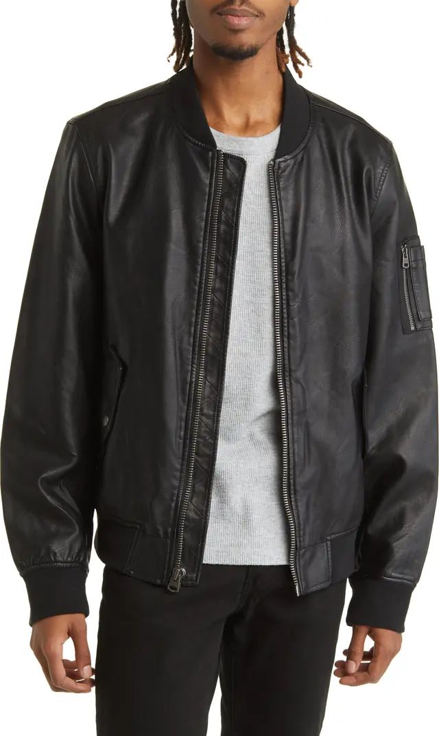 Varsity Faux Leather Bomber Jacket | Nordstrom
