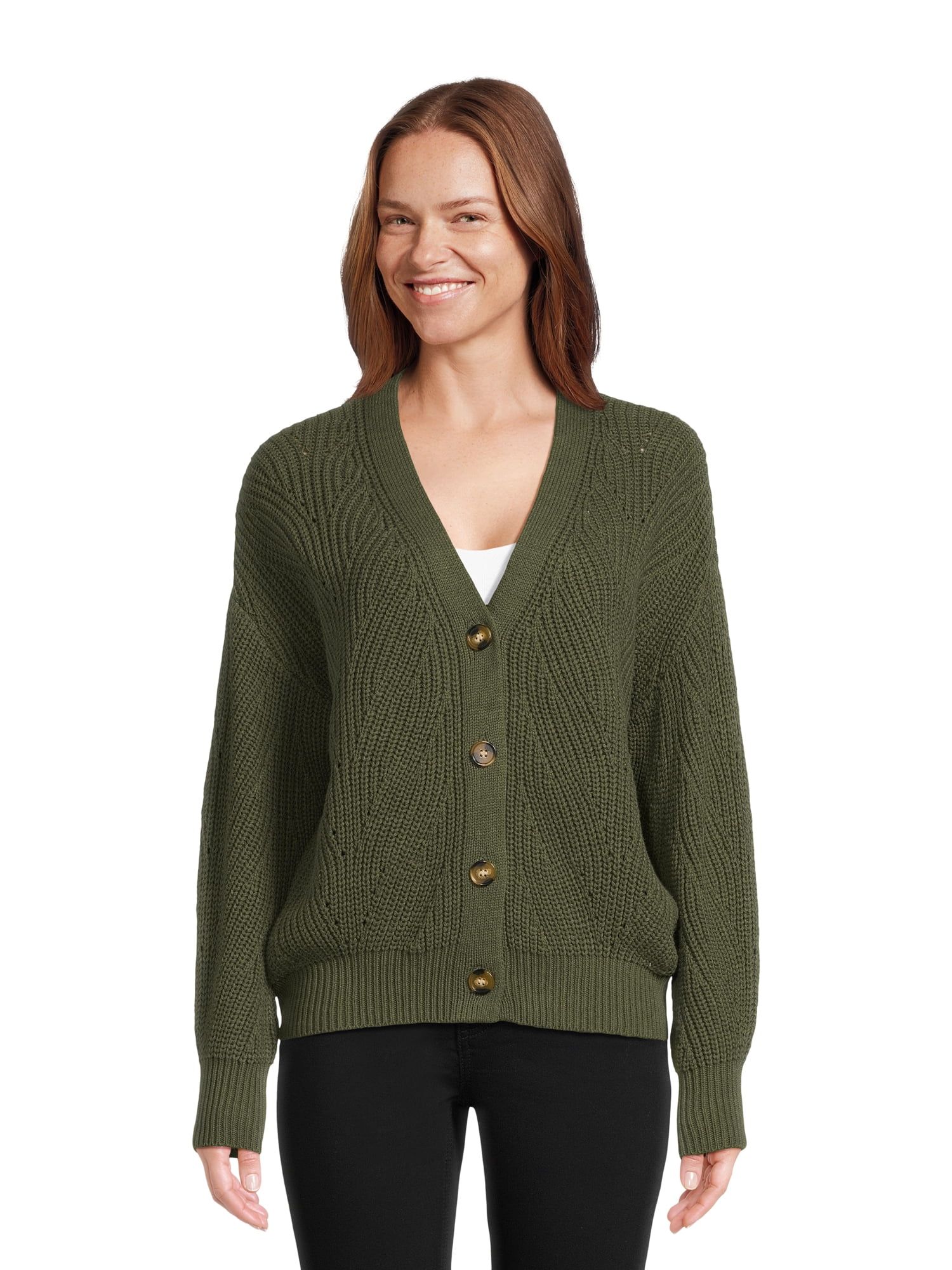 Time and Tru Women's Boyfriend Cardigan | Walmart (US)