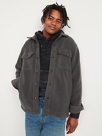 Cozy Microfleece Shacket for Men | Old Navy (US)