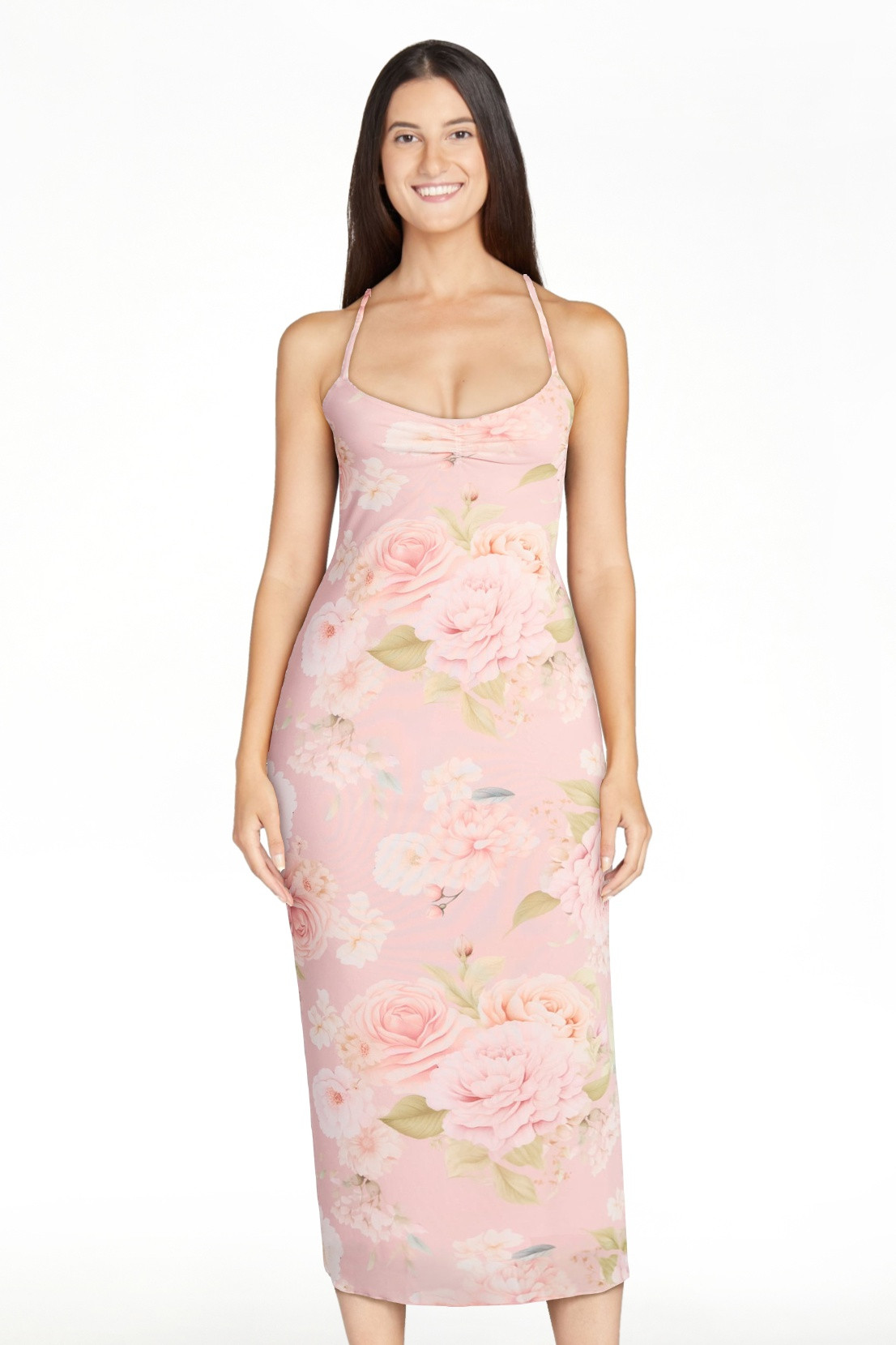 Madden NYC Women’s Floral Mesh Midi Dress, Sizes XXS-XXL | Walmart (US)