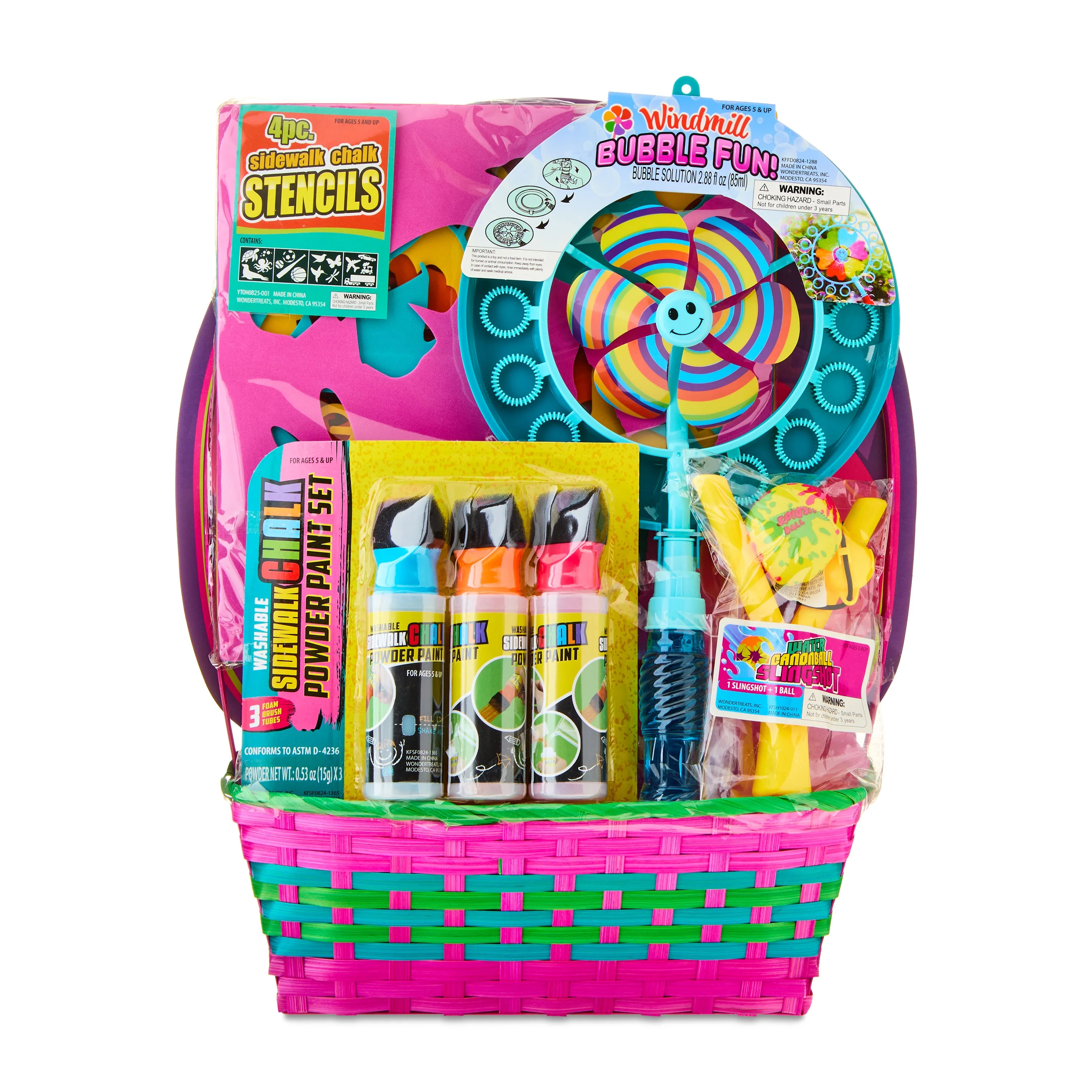 Prefilled Bubble and Chalk Easter Basket Gift Set, by Wondertreats | Walmart (US)