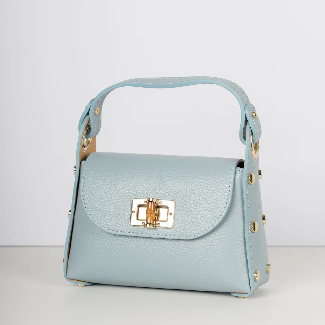 Leather Top Handle Bag with Bamboo Clasp - 13 colors | Marlowe Street