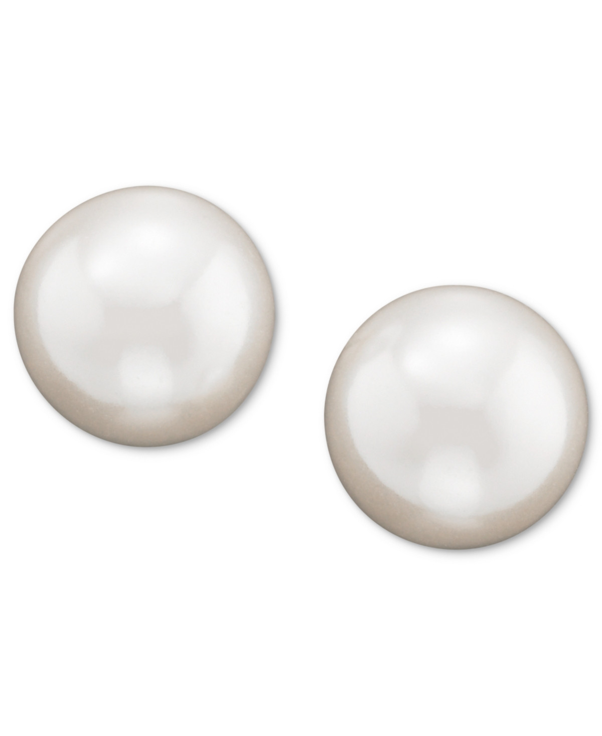 Lauren Ralph Lauren Silver Plated Glass Pearl Stud Earrings (8mm) - Silver | Macy's