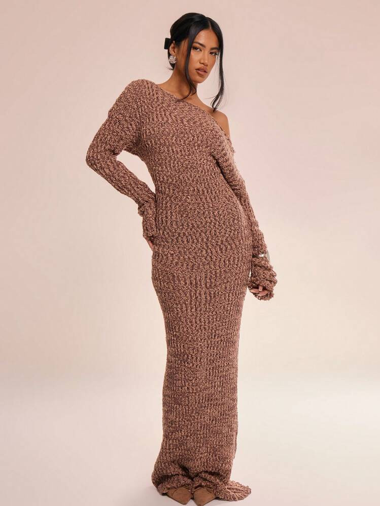 MUSERA Slouchy Long Sleeve Maxi Chunky Knit Dress Elegant Spring Vacation Cute Sexy 90's | SHEIN