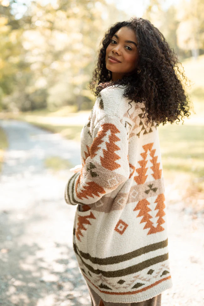 Elvis Southwestern Print Cozy Cardigan SALE | Pink Lily