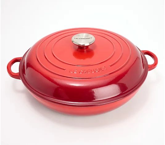 Le Creuset 3.5qt Classic Cast Iron Braiser with Cast Iron Lid - QVC.com | QVC