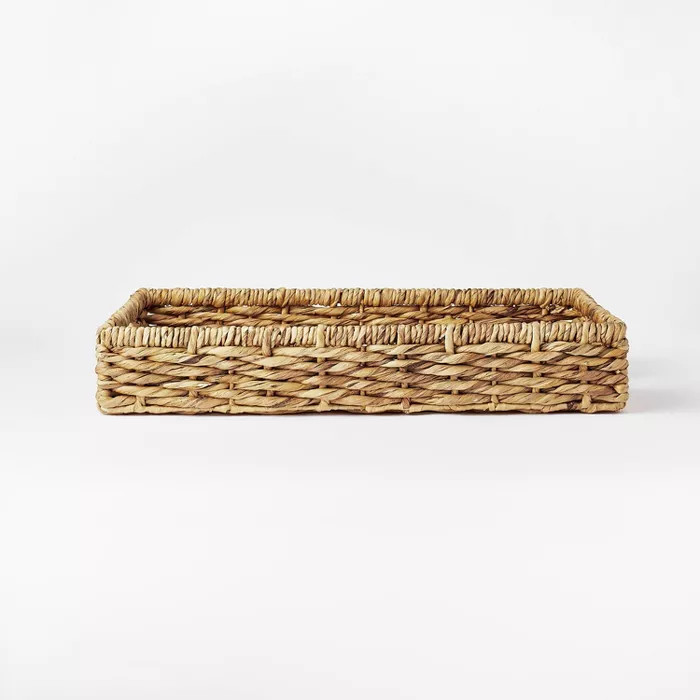 15.75" x 4.33" Chunky Woven Tray Basket Natural - Threshold™ designed with Studio M... | Target