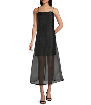 Organza Midi Shift Dress | Dillard's
