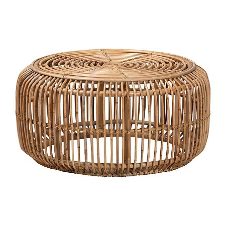 Aliane Rattan Round Rattan Coffee Table, One Size, White | JCPenney