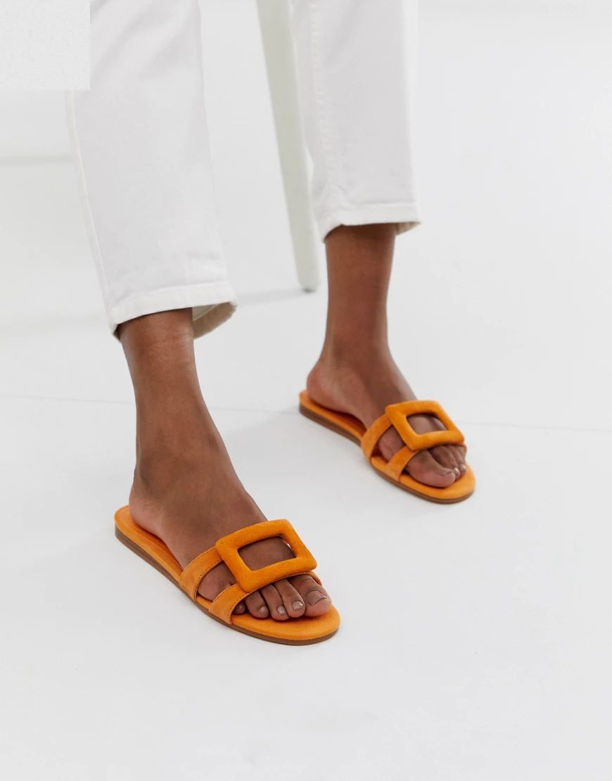 Orange slip-on sandaler fra Mango | ASOS (Global)