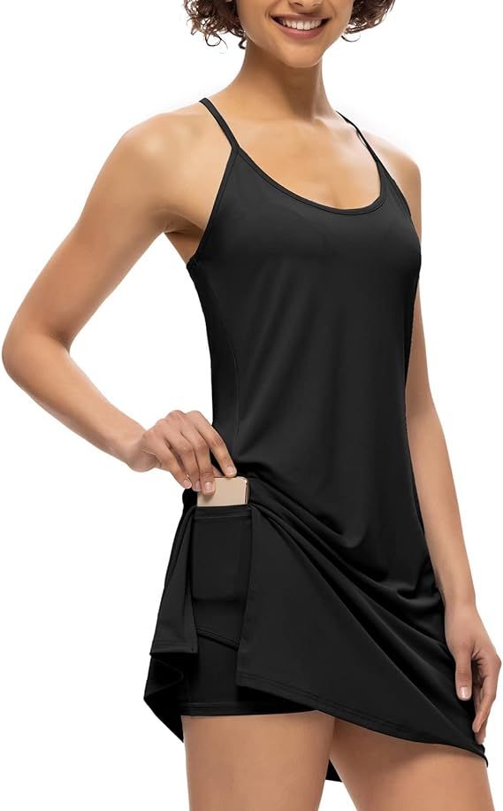 JACK SMITH Women's Workout Exercise Dress with Shorts Moisture Wicking Athletic Dress for Tennis ... | Amazon (US)