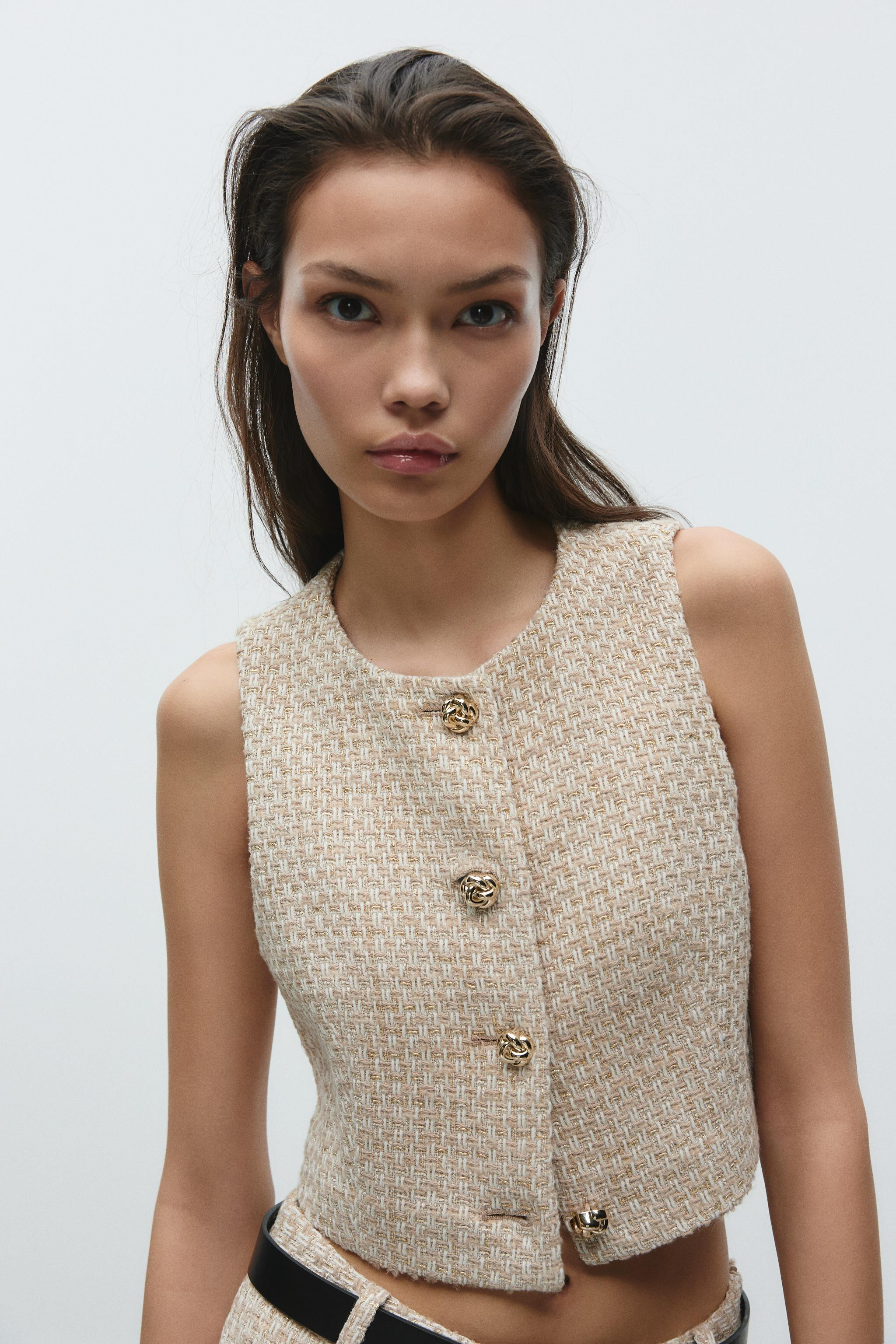 SHORT TEXTURED WAISTCOAT | Zara US
