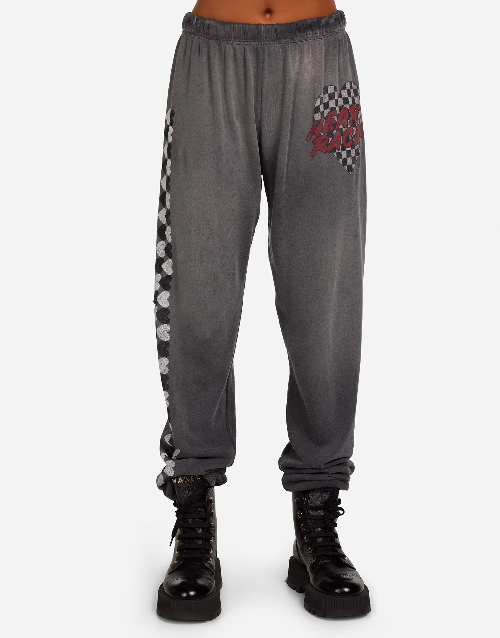 Heart Racer Boyfriend Sweatpants in Faded Onyx | Tanzy by Lauren Moshi | Lauren Moshi