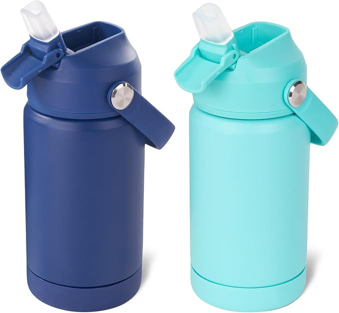 Kerilyn 12oz Kids Water Bottle 2 Pack, Stainless Steel Insulated Water Bottle Bulk, Toddler Cups ... | Amazon (US)