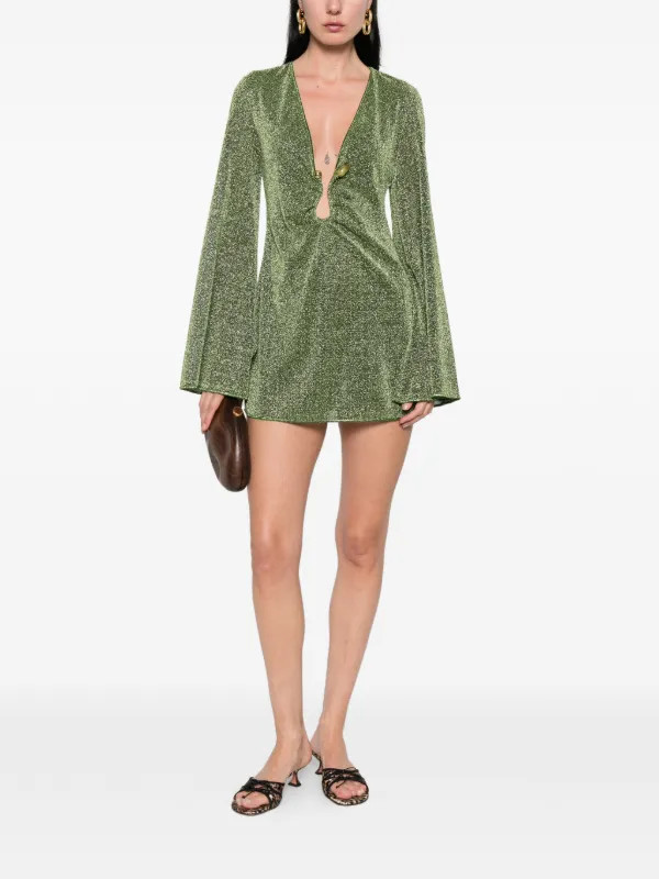 Oséree stone-embellishment Mini Dress | Green | FARFETCH | Farfetch Global