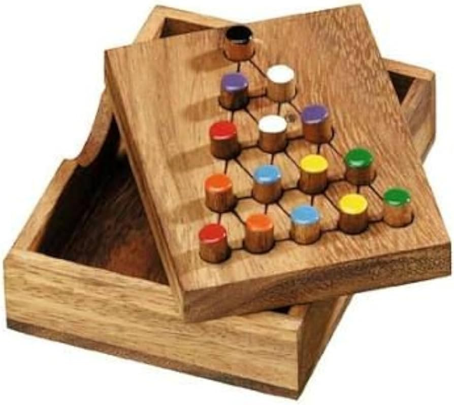 Last Fighter Tricky Triangle Strategy IQ Puzzle Game Wooden Solitaire Brain Teaser | Amazon (US)