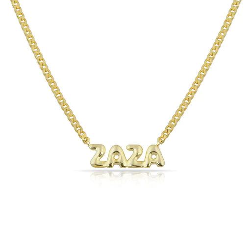Custom Bubble Letters Nameplate Necklace | The Sis Kiss