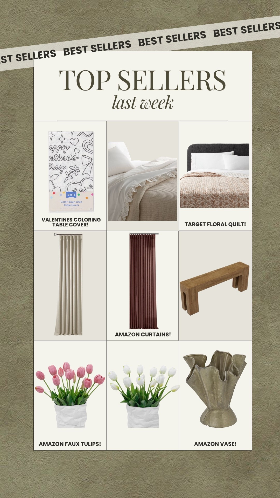 Best sellers last week!

home finds, affordable home finds, amazon home, target home, spring decor, amazon spring stems

#LTKValentine #LTKSeasonal #LTKHome