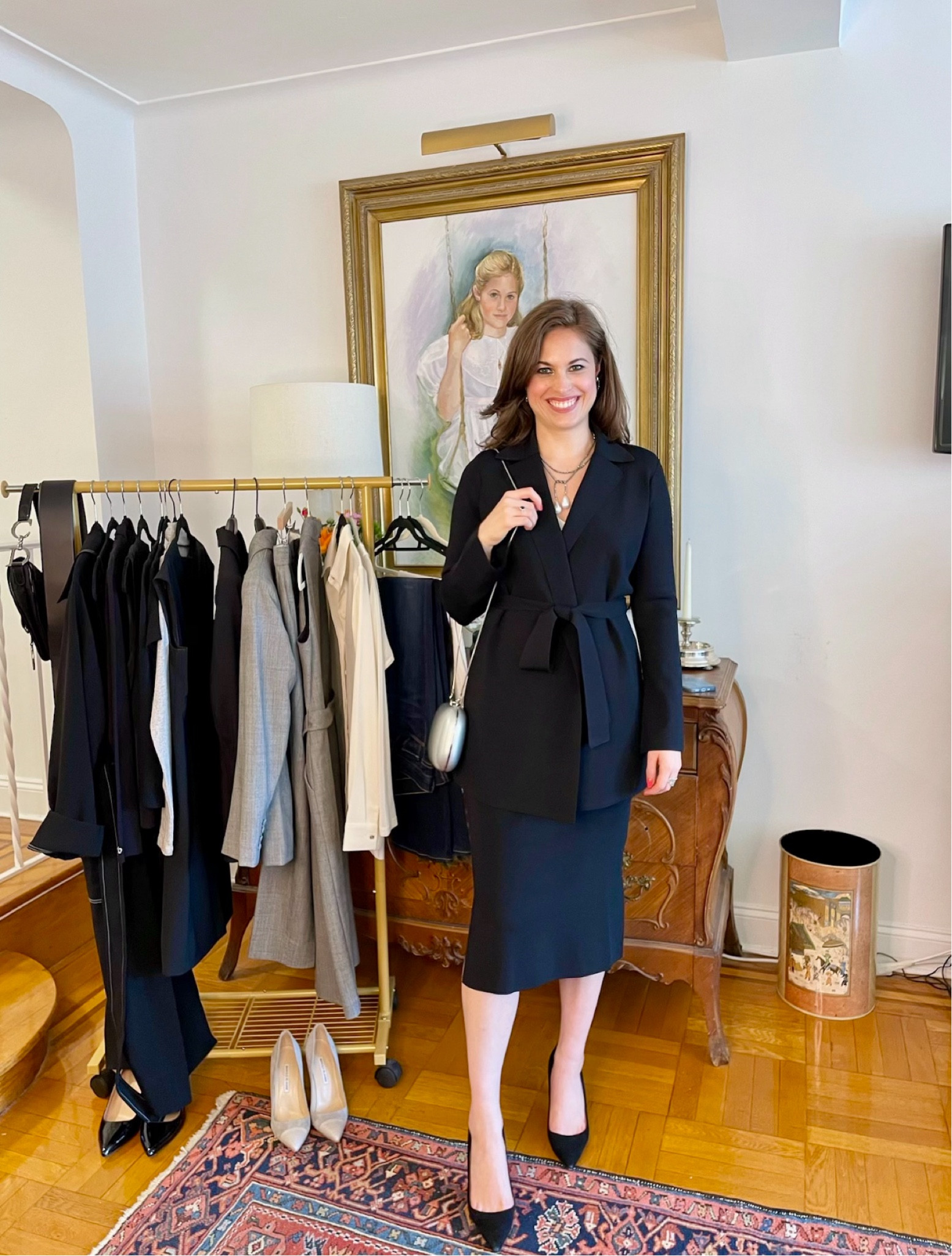 Unlock your inner boss with this sleek black blazer, your ultimate power piece for conquering the workday in style. We paired it with a black knit skirt to complete the perfect work outfit!
#workwear
#blackskirt
#blackblazer
#businessprofessional
#officeattire

#LTKSeasonal #LTKWorkwear #LTKStyleTip