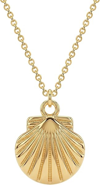 Dremmy Studios Gold Necklace for Women 14K Gold Plated Necklace Boho Summer Beach Coastal Pendnat... | Amazon (US)