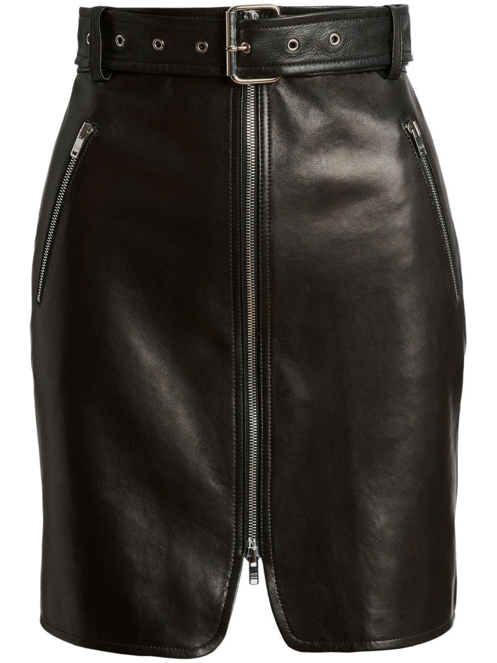 KHAITE The Luana Belted Leather Skirt - Farfetch | Farfetch Global