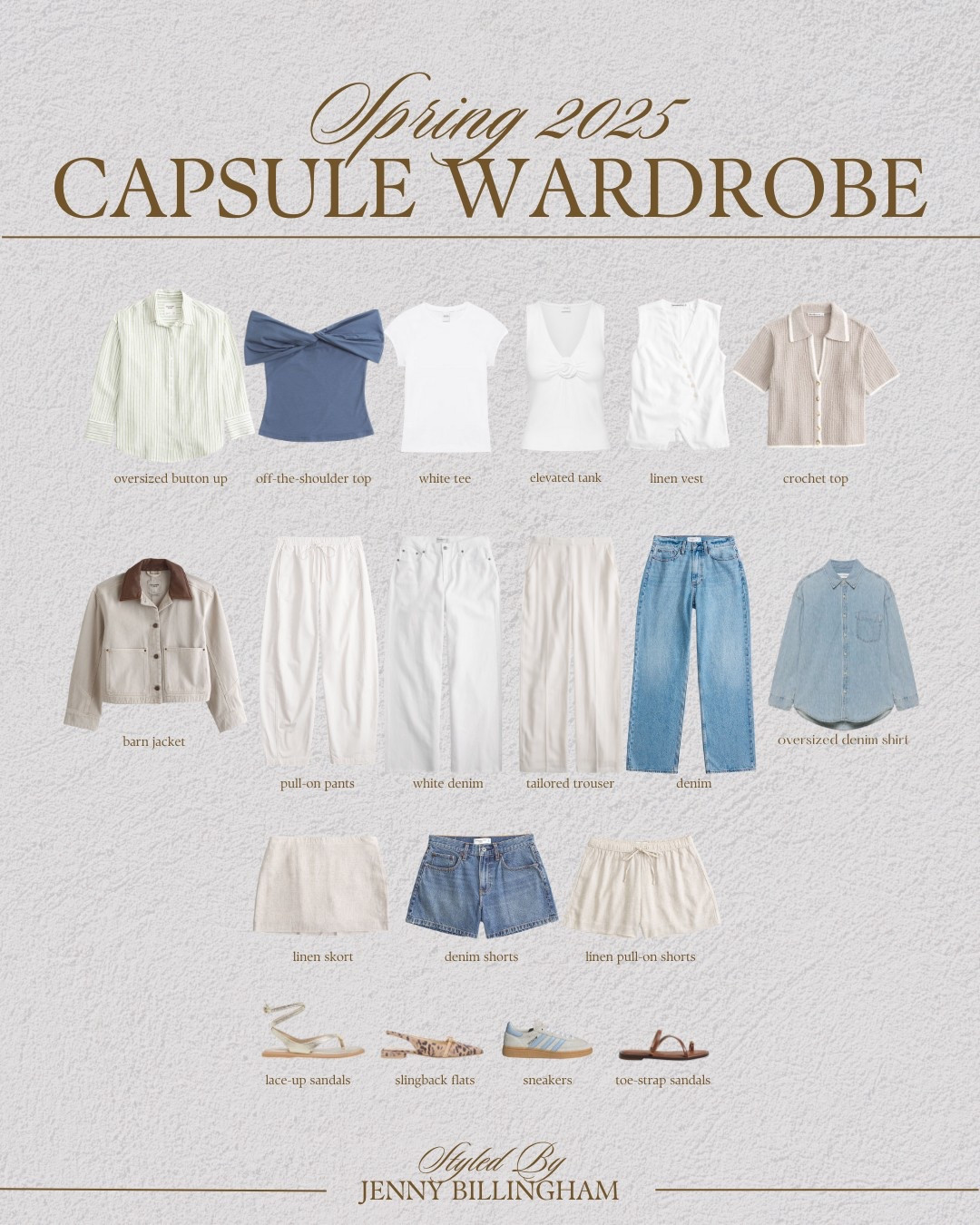 The spring 2025 capsule wardrobe guide:

#LTKStyleTip #LTKFindsUnder50 #LTKFindsUnder100