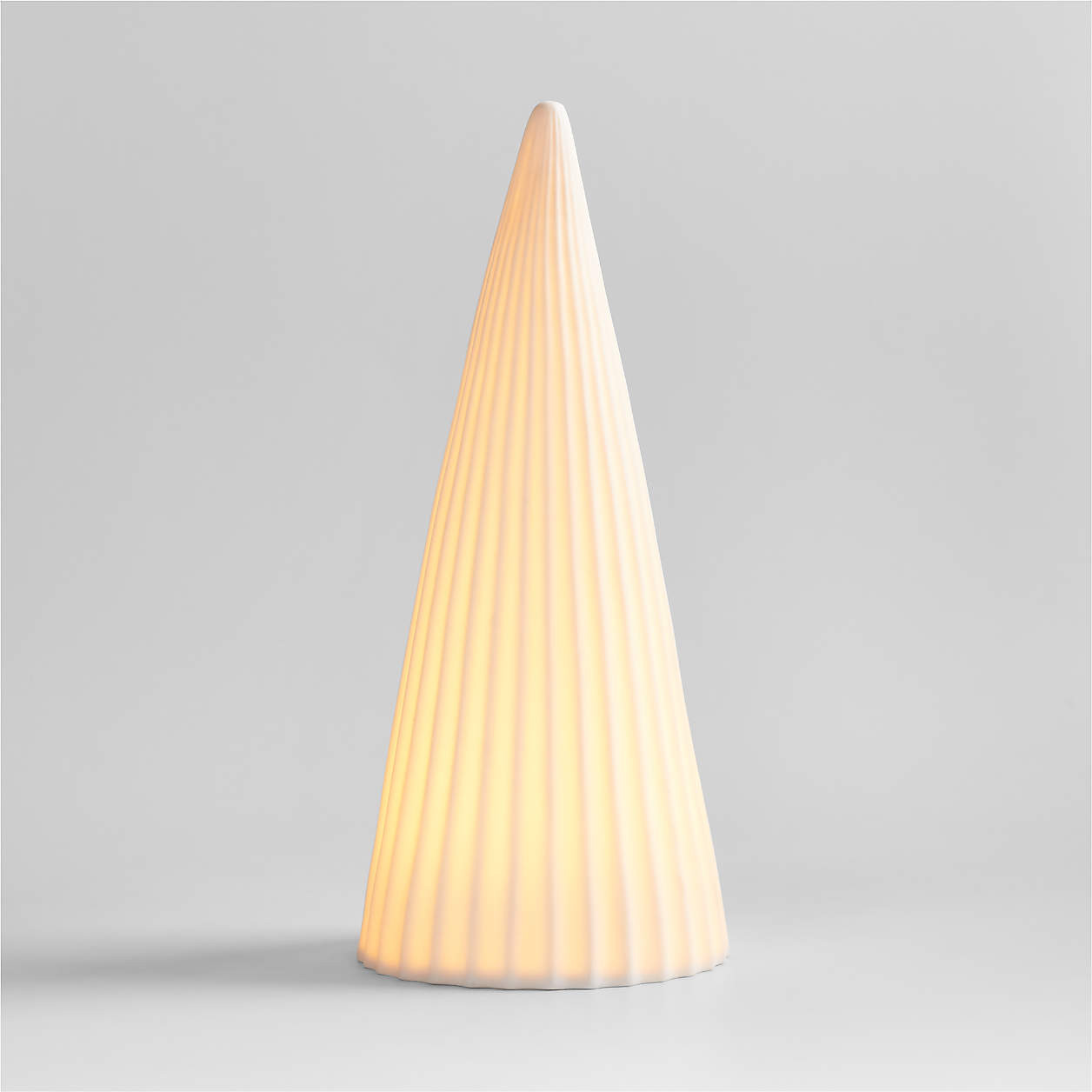LED Large White Porcelain Christmas Tree Decorative Object + Reviews | Crate & Barrel | Crate & Barrel