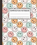 Composition Notebook Wide Ruled: Smiley Faces Aesthetic Preppy Notebook | Cute Composition Notebo... | Amazon (US)