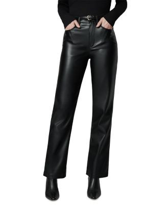 The Margot Faux Leather Straight Jeans in Black | Bloomingdale's (US)