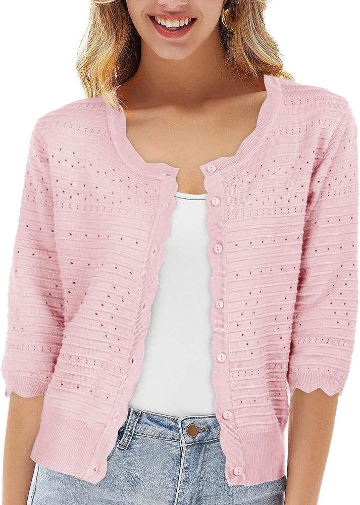 GRACE KARIN Women's Button Down Vee Neck Long Sleeve Rib Knit Cardigan Sweaters | Amazon (US)