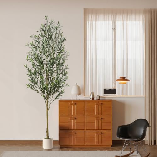 Alupssuc 7FT Artificial Faux Olive Tree, with Lifelike Leaves & White Pot | Amazon (UK)