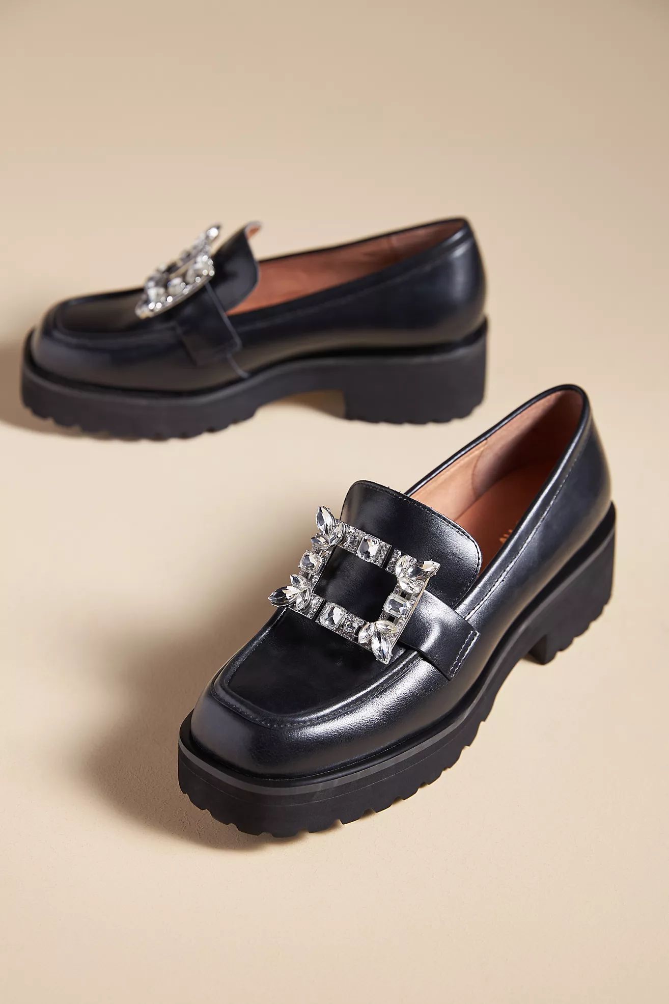 All Black Elton Lugg Loafers | Anthropologie (US)