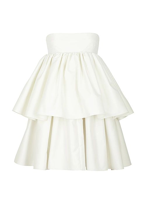 Carmina white strapless satin-crepe mini dress | Harvey Nichols (Global)