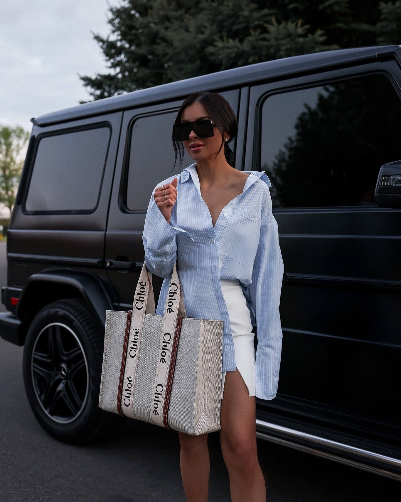 Casual summer outfit
Nordstrom blue button up shirt
White mini skirt
Chloe woody tote 

#LTKStyleTip #LTKFindsUnder100 #LTKItBag